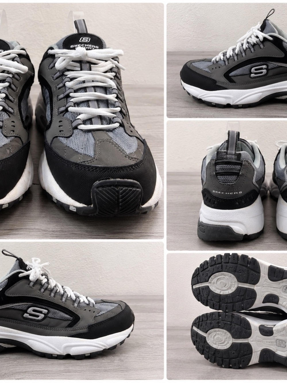Skechers Sport Energy After Burn Men’s Black, Gray,White Athletic Sneakers 10.5